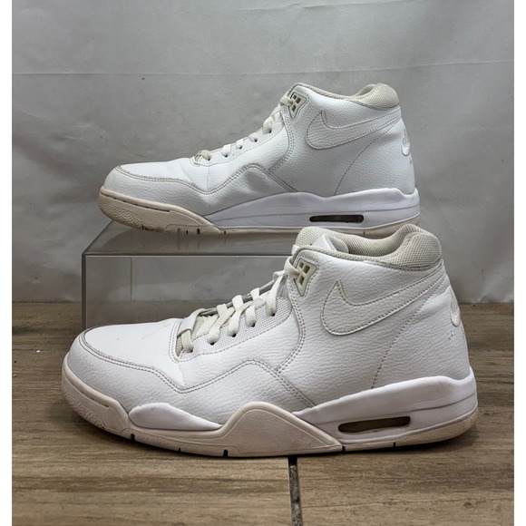 Nike Flight Legacy White Leather High Top Sneakers Mens Size 11.5 - Picture 2 of 10